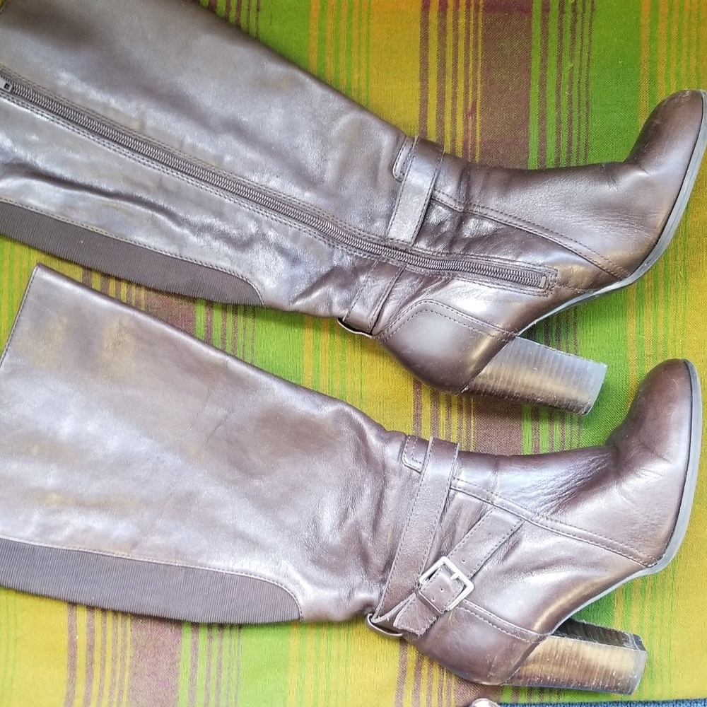 Marc Fisher Wide Calf Boots 7.5 in Brown